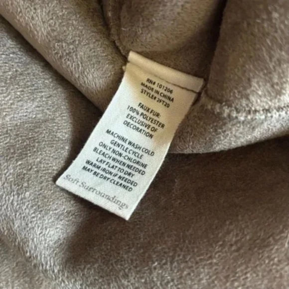 Soft Surroundings Margarete Sherpa Jacket Taupe Small S - Picture 7 of 7